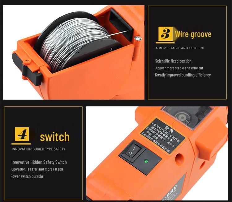 12V Handheld Rechargeable Electric Rebar Tying Machine with Lithium Battery