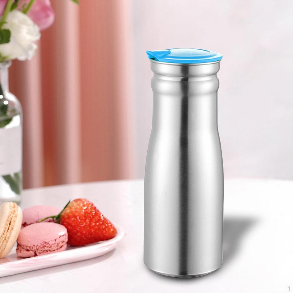 1L Cold Kettle with Lid Stainless Steel Insulated Jug for Restaurant Hotel