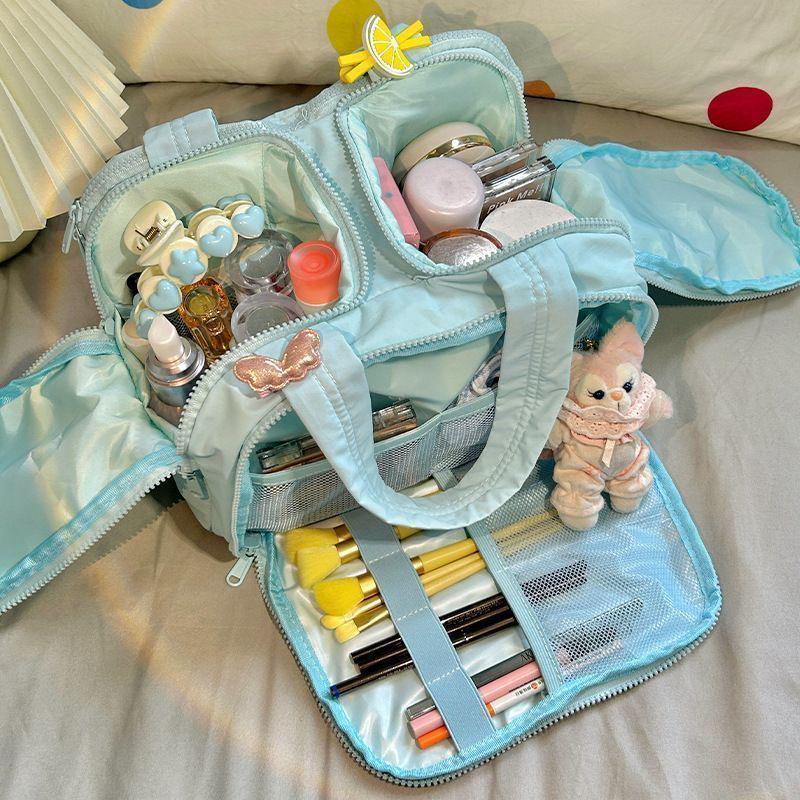 Large Capacity Portable Makeup Bag with Compartments for Skincare Products