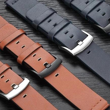 No Gaps Leather Band for Samsung Galaxy Watch 7 6 5 4 40 44mm Quick Fit Metal Buckle Strap for Galaxy Watch6 4 Classic 43 47mm