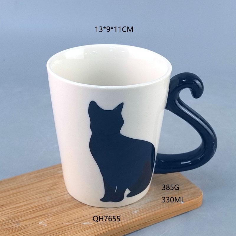 Cat Mug Creative Hand-painted Animal Cup Ceramic Cup Couple Water Cup Cute Personalized Cat-Shaped Coffee Cup