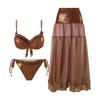 Chic European & American Style Tie-Up Bikini with Gauze Skirt