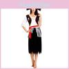 Stunning Women's Pirate Costume Dress For Halloween Parties Featuring Elegant Black Long Skirt