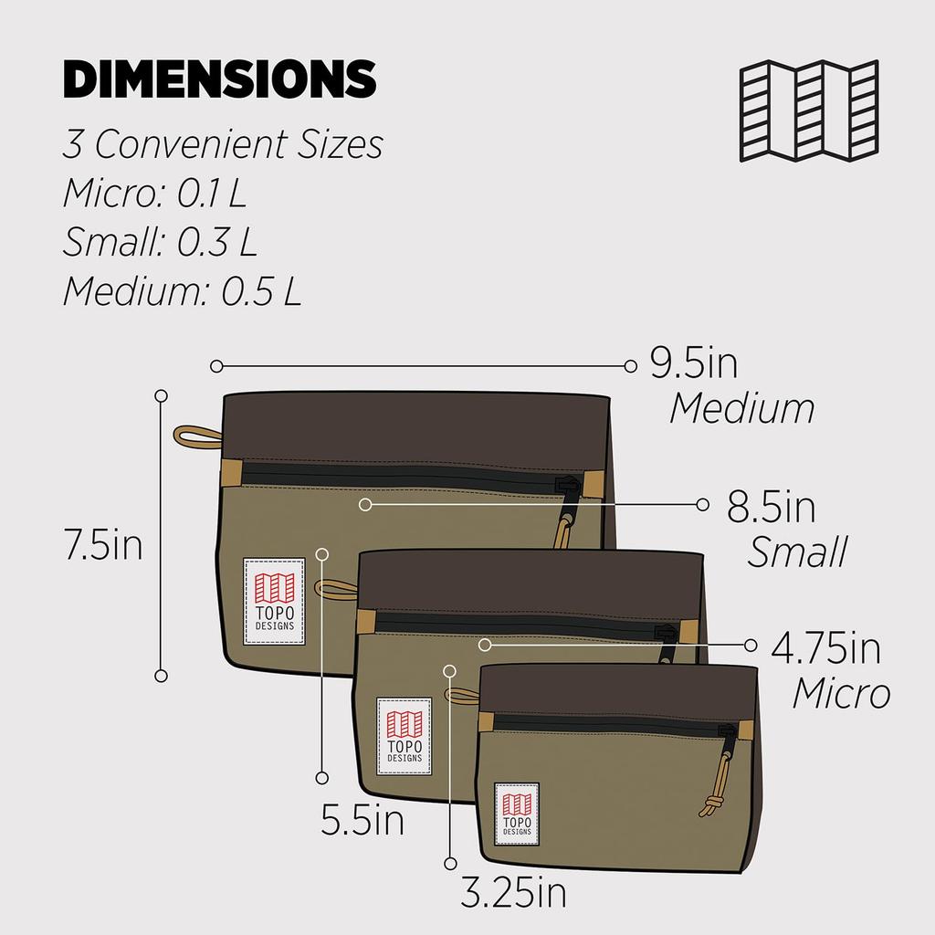 TOPO DESIGNS ACESSORY BAG MICRO 9cm X 932410 Pouch, Durable, 13cm, Woodland/Elmwood,