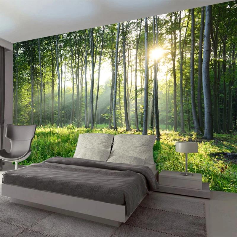 Photo Wallpaper 3d Green Forest Nature Scenery Murals Living Room Bedroom Background Wall Mural Modern Home Decor