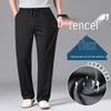 Hodo Men's Summer Tencel Linen Blend Casual Straight-Leg Pants