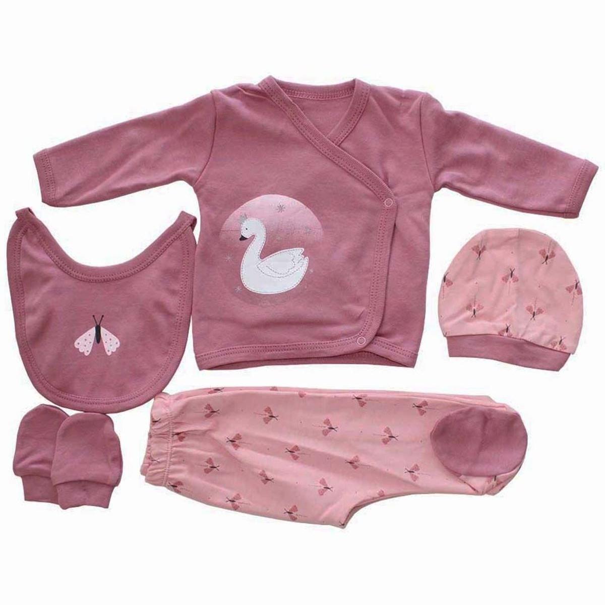 

Больничный набор из 5 предметов с принтом Baby Girl Plum Swan