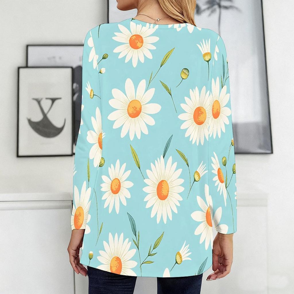 Plus Size Ladies V Neck Long Sleeve Blouse Soft Loose Tops For Daily Shopping And Indoor Relaxation