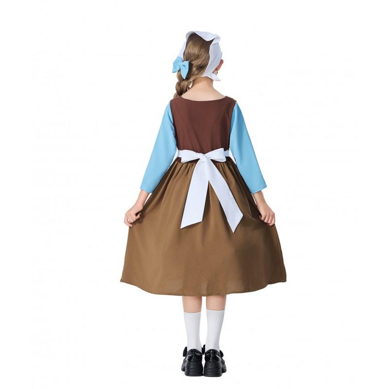Kids Cinderella Maid Costume Dress Halloween Party Stage Performance Cartoon Princess Outfit