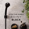 SANEI Ultra Fine Bubble Shower Rainy Made in Water Water Matte Head, Black, Japan, Ultra-Fine Flow, Hand-Operated Stop, 50% Saving, Black,