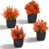 Simulated Small Potted Plant Autumn Leaves Maintenance-Free Realistic Mini