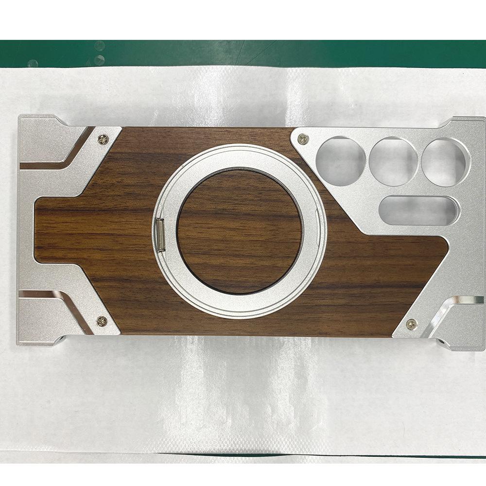 

Новый чехол для мобильного телефона из орехового металла, подходящий для Samsung S24ultra, металлический безрамный защитный чехол от падения S24U&Case & Holder