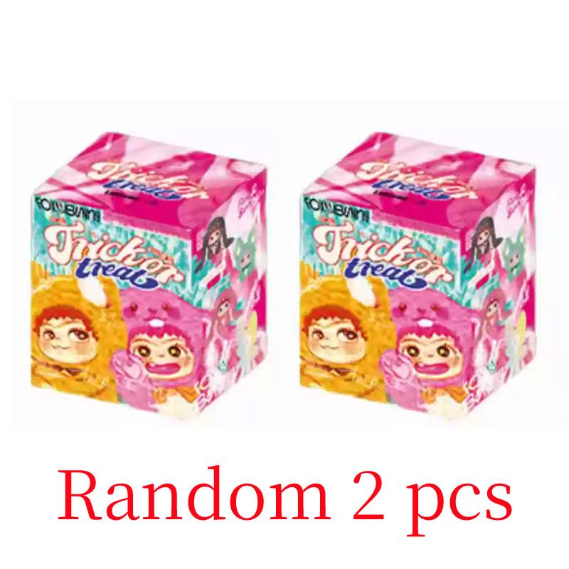 Wakuku V2 Fox and Bunny Trick Or Treat Series Plush Vinyl Blind Box Keychain Pendant Mystery Box Surprise Collectible Toy Gifts