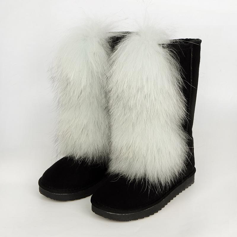 2025 Mao Mao boots children winter thick-soled high-heeled warm-fitting medium tube snow boots boots wear high-top fox hair