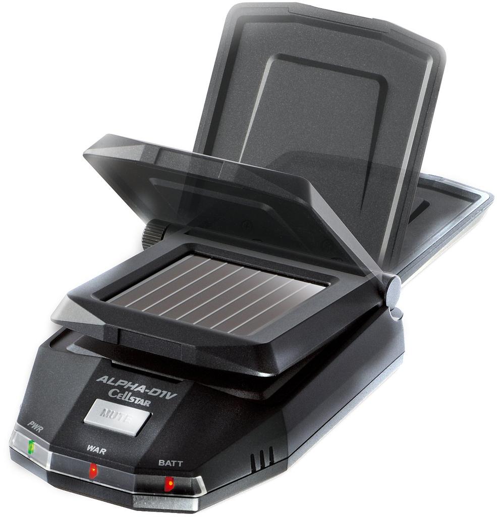 CELLSTAR Radar Up to 30 Hours of Continuous Made in Japan ALPHA-D1V Solar-Powered Detector, Dual-Band, Built-in Battery, Use,