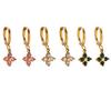 Exquisite 18K Gold Four-Leaf Clover Diamond Earrings for Women - Light Luxury Fashion Style
