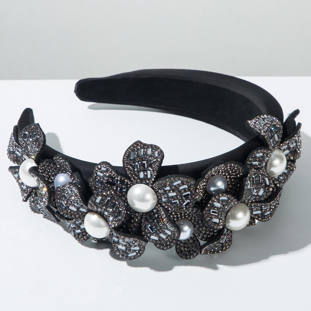 Tiara de Cabelo Borboleta Strass Preto Brilhante Glitter Cristal Contas Larga Bling Joias Acessórios de Cabelo para Mulheres Meninas