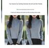 Women's Knitted Sweater with Turn-Down Collar - Two-Piece Illusion, Long Sleeve, Loose Fit, Slimming Design for Autumn/Winter.