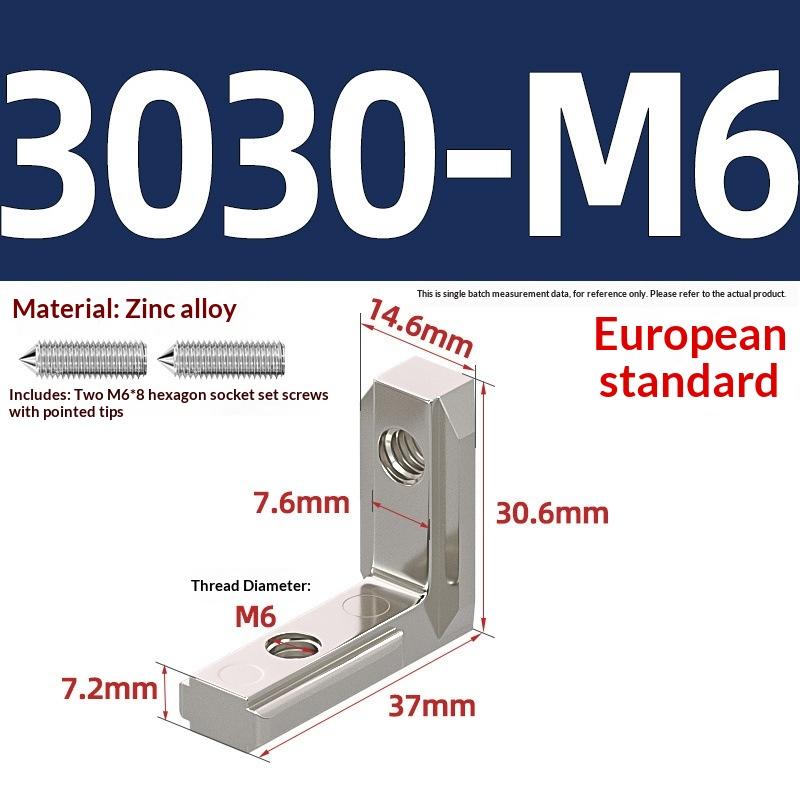 1PC EU 2020 3030 4040 4545 T Slot L-Shape Interior Inside Corner Connector Joint Bracket With Screws For Extrusion Profile
