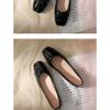 Fashion 2024 Retro Bow Patent Leather Women's Ballet Flats Autumn Slip-On Casual Shoes Round Toe Burgundy Loafers Zapatos De Mujer