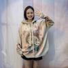 Women's Plus Size Mink Cashmere Hooded Sweater - Cute Print, Thick, Soft, Loose Fit with Sparkling Detailing.