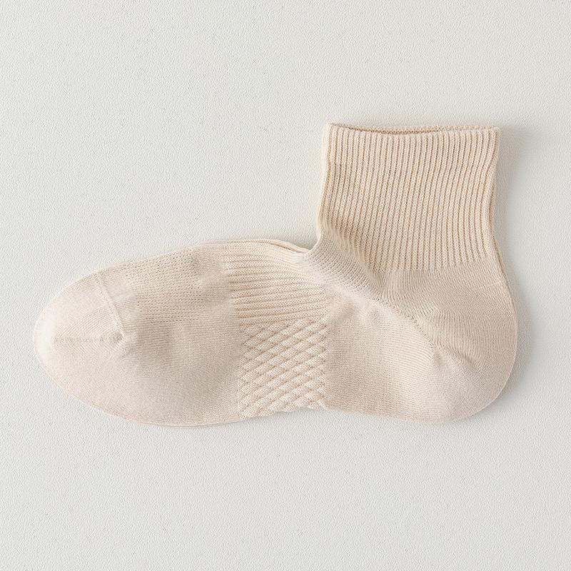 Summer Women's Pure Cotton Thin Mesh Breathable Anti-pilling All-cotton Women's Sports Socks Boneless Women's Socks