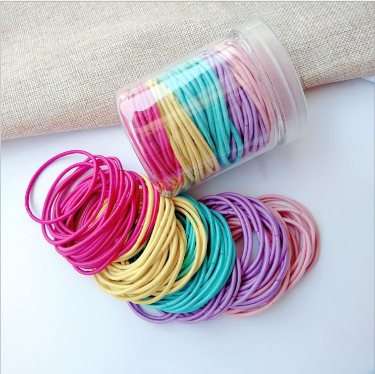 Mori Style Hair Ties: 100 Durable, High-Elastics Rubber Bands in Morandi Colors - Boxed Basic Model
