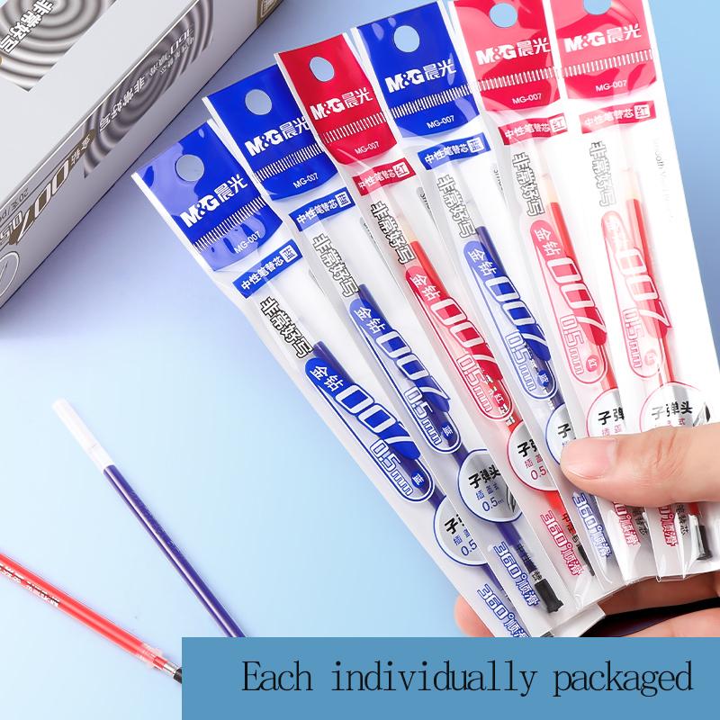 M&G 0.5mm Tapered Pen Refill for Twist-Top Gel Pens - Black Red Blue Ideal for Students And Office Supplies