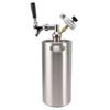 Beer Keg Growler 3.6L Stainless Steel Keg Green 60PSI Gauge Keg Tap Easy Operation Home Dispenser