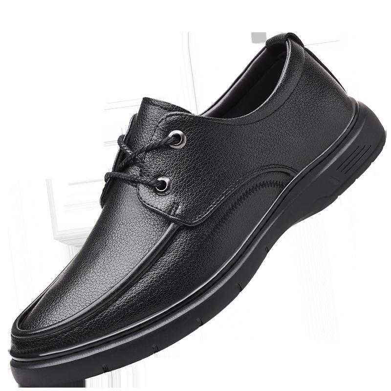 Men's shoes new spring 2025 trend business casual shoes men's leather soft sole versatile dad shoes men's leather shoes