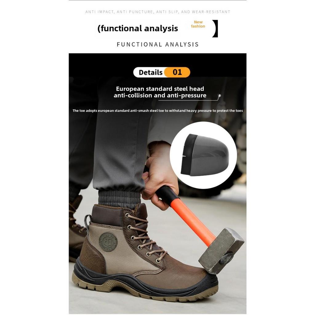 Scarpe Antistatiche da Lavoro per Uomo, Scarpe da Lavoro Antisfondamento Alte alla Caviglia e Antiperforazione, Scarpe di Protezione di Sicurezza Resistenti all'Usura