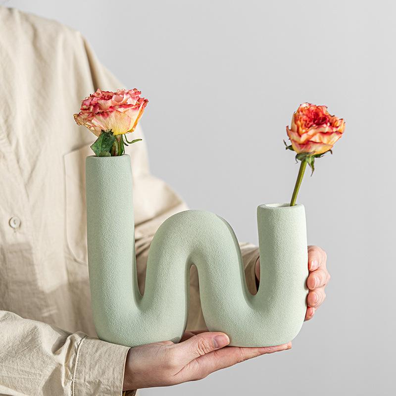 Small Fresh And Creative Flower Arrangements, Simple Ceramic Vases, High-End Ornaments, Simple Home Desktop Decorations