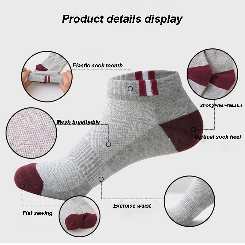 10 Pairs New Spring Summer Cotton Socks Boat Mesh Breathable Men's Short Ankle Socks High Quality Casual Sports Male Sokken Gift