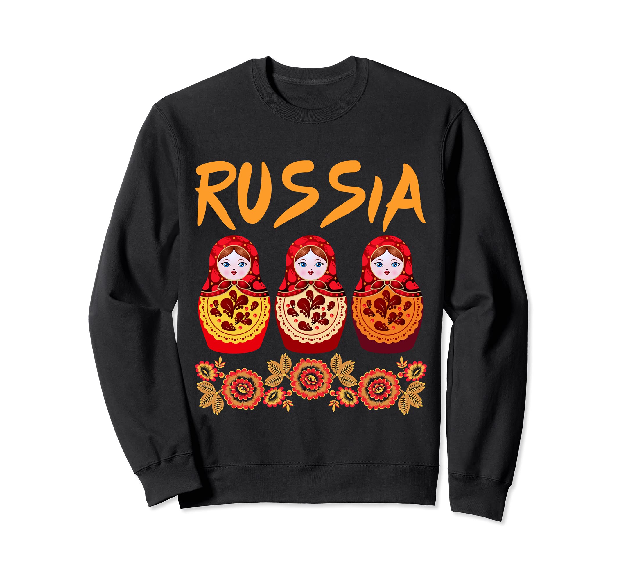 

матрешка россия советский союз толстовка чёрный