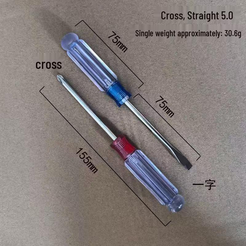Transparent Handle Mini Crystal Screwdriver, Slotted & Phillips Head