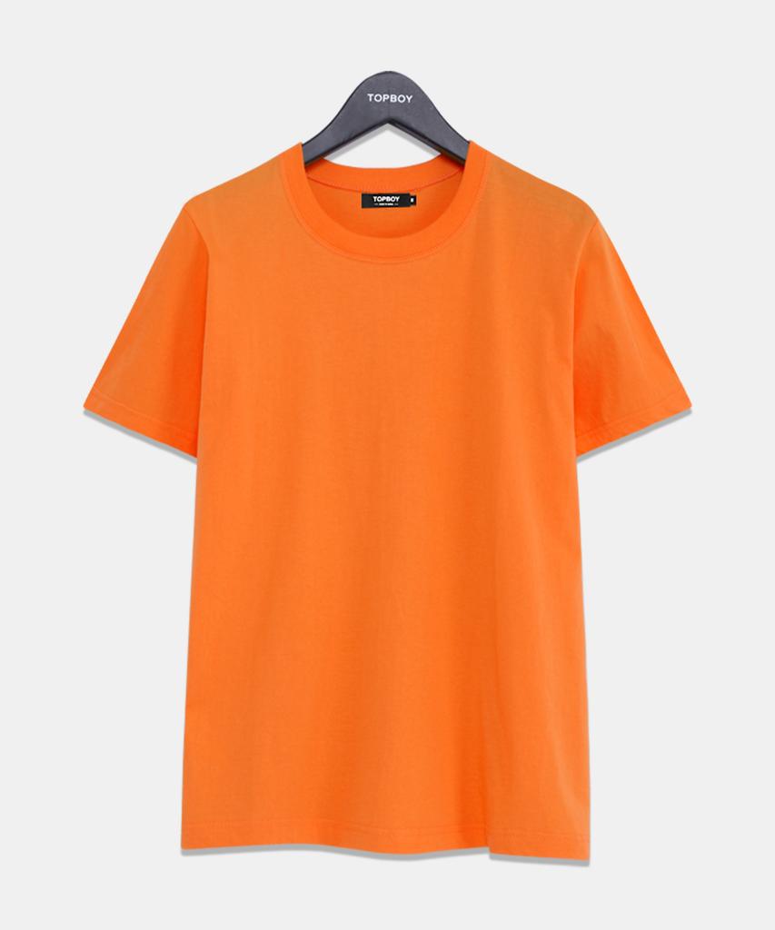 TOPBOY Basic Standard Fit Combed Cotton 30-Count Short Sleeve T-Shirt Orange