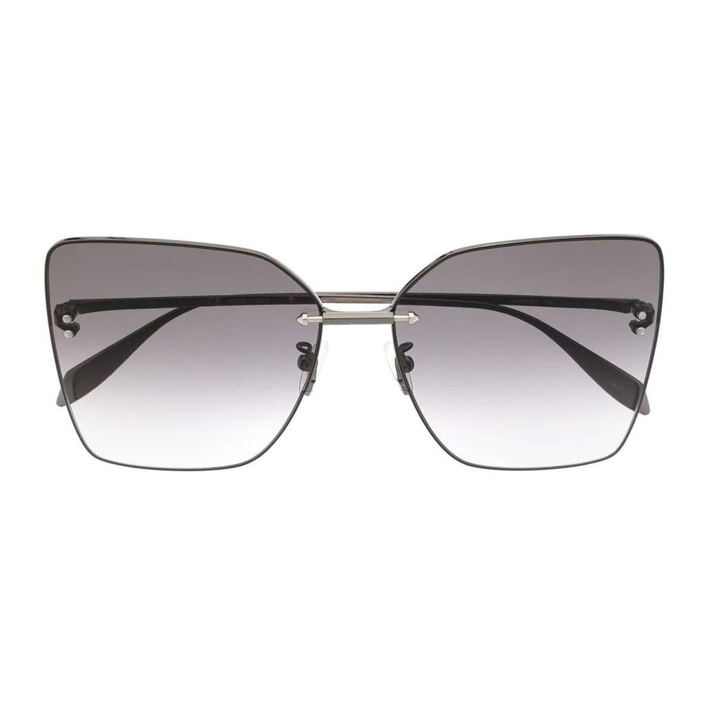 Alexander Mcqueen Classic Lightweight Alloy Frame Butterfly Sunglasses Men Sunglasses Silver AM0342S001RUTHENIUM-RUTHENIUM-