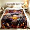 Forest Nature Theme Custom Blanket Personalized Name & Text Customized Soft Warm Throw Blanket Home Decor