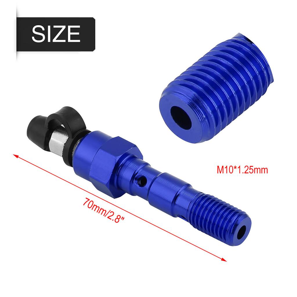 Motorcycle M10*1.25mm Brake Caliper Screw Banjo Bleed Nipple Washers Dust Blue