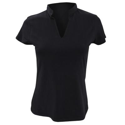 Ladies Corporate Short Sleeve V-Neck Mandarin Collar Top
