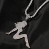 THE BLING KING Sexy Damen Anhänger Halskette Komplett mit Zirkonia besetzt Charme Tennis Halskette Mode Hiphop Schmuck Für Geschenk