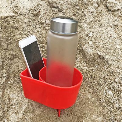 Yousheng 1/4Pcs Beach Cup Holder Plastic Mobile Phone Stand Multifunctional Outdoor Drink Beverage Sand Coaster Holder Organizer Beach Accessory