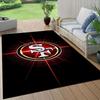 San Francisco 49ers Flanellmuster Quadratischer Teppich, Läufer, Teppich für Wohnzimmer Schlafzimmer Sofa Spielzimmer Dekor, Rutschfeste Fußmatte
