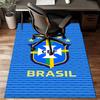 Brazilian Football Emblem Printed Office Carpet Chair Cushion  Entryway Rug, Rugs for Living Room, Bedroom Christmas gifts