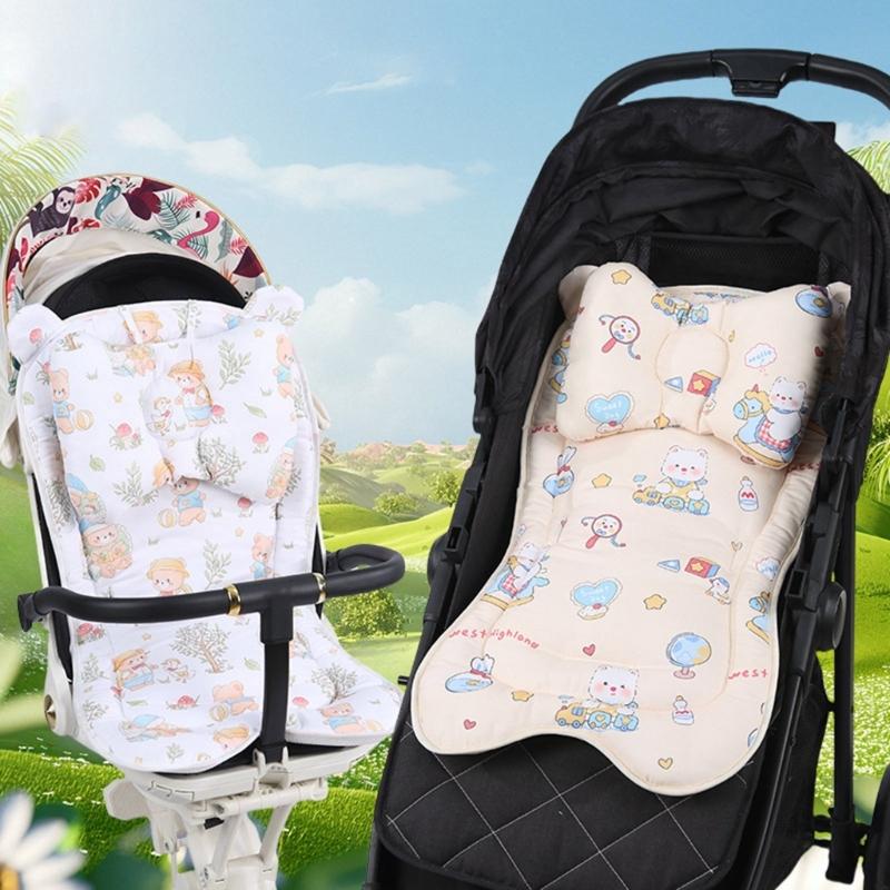 Reversible Infant Strollers Cushion Soft Breathable Pram Liner Thick Sponge Padded Universal For Baby Carriages