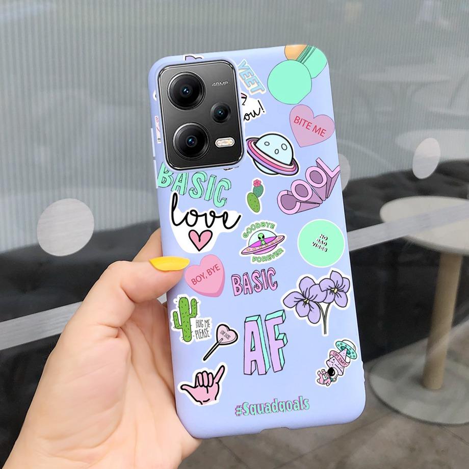 Cartoon Cases For Xiaomi Poco X5 Pro 5G Case PocoX5 5G Cover Soft TPU Matte Shockproof Capas Dragon Cute Cat Astronaur Pattern