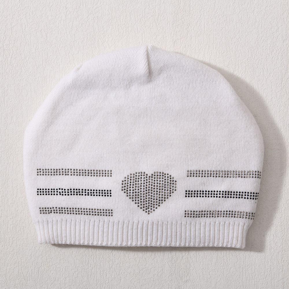 Wool knitted hat big beanie new with drill horizontal bar love soft comfortable warm wool hat