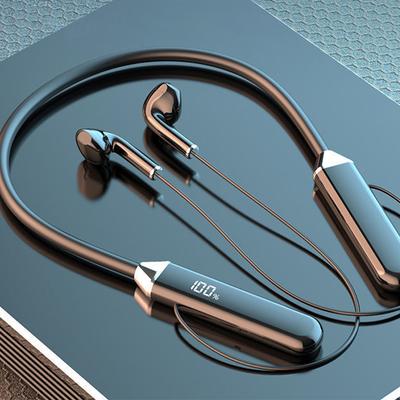 BNR Neckband 5.2 Bluetooth sluchátka s extra dlouhou životností, stereofonní redukce hluku, špunty do uší, sportovní sluchátka s digitálním displejem