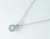 SV925 Large Blue Topaz Pendant Necklace, 9.0mm Round Cut, 2.7 Carat [Gift Wrapped]