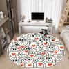 1pc Doodle Hearts Office Round Area Rug, Indoor Mat Suitable ForOffice, Under Office Chairs Bedroom Living Room Home Decor, Room Decot131